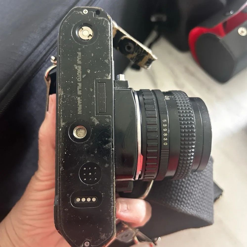 Fujica AX-3 Camera w/ Case 2 Lenses Computer Flash Tele Converter Videolite HHH